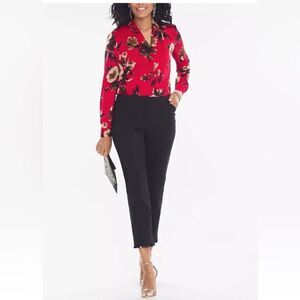 NEW CHICO'S the ultimate fit BEADED HEM SLIM ANKLE PANTS sz 1.5 black 10 medium